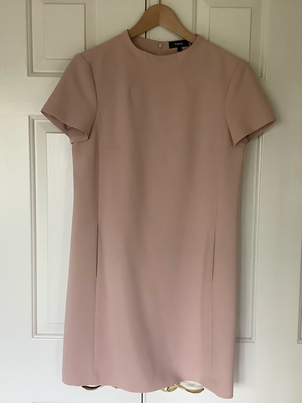Theory Blush Pink Short Sleeve Shift Dress